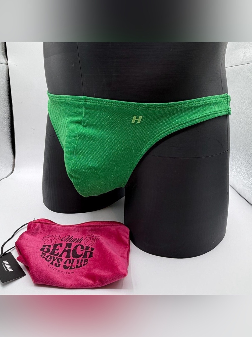 new with tags medium hunk menswear swimwear citrussurf green swim thong bikini